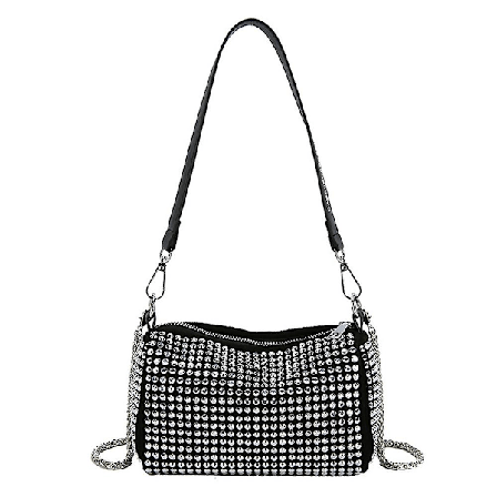 Rhinestone Crossbody-kvällväska - Fashion Crystal Top Handle Bags Cocktail Party Club Bling Clutch Purse för kvinnor