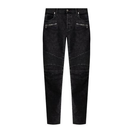 Balmain, Jeans with logo Grijs, Heren, Maat:W33