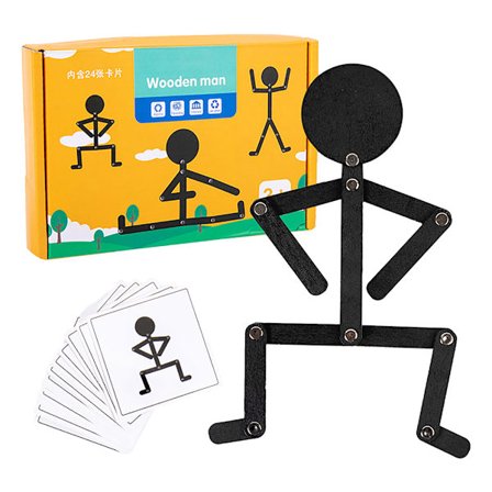 Trepuslespill i tre 24 Handlingskort for menneskekroppen Pedagogisk matchende spill Leke Gave til barn