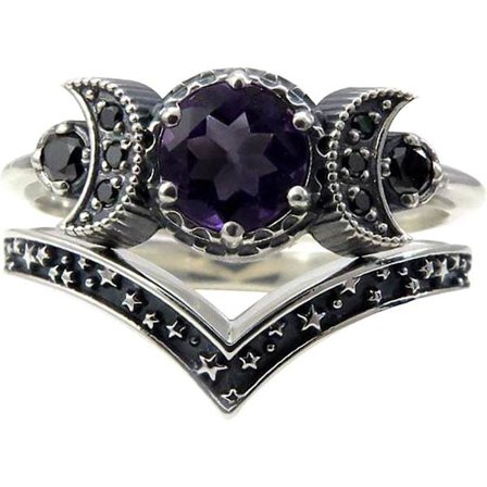 Ametist Ring för kvinnor - Moon Moon Gifts Röd Rolig Ring 5