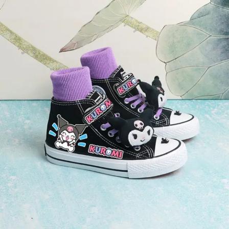 Sanrios My Melody Kuromi Pochacco Anime Kawaii High Top Barn Canvas Skor Tecknad docka Flickor Sport Vita Skor Pojkar Sneakers Kuromi 4 35-22cm