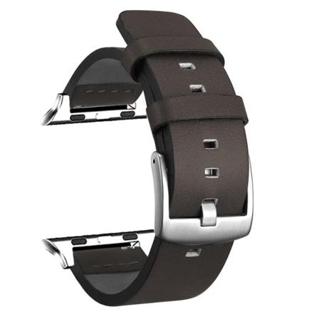 Äkta läderrem för Apple Watch Ultra 2 Band 49mm 9 8 7 45mm 41mm Högkvalitetsrem för IWatch Series 6 SE 5 4 44mm 40mm Grey-S 38mm 40mm 41mm
