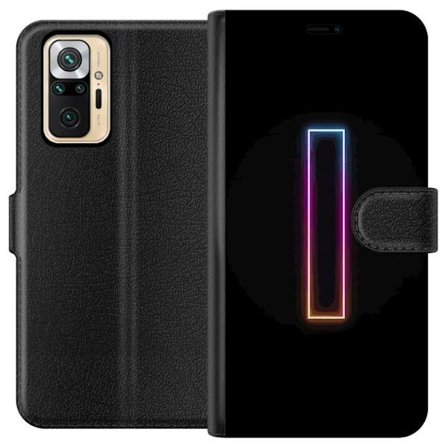 Kompatibel Tegnebogsetui til Xiaomi Xiaomi Redmi Note 10 Pro Minimalistisk neonbogstav I i regnbuefarver mod mørk baggrund