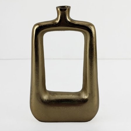 Kultainen alumiinimaljakko, 26x8x42cm, neliönmuotoinen aukko