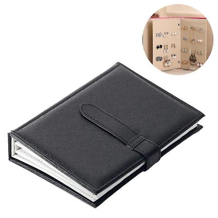 Korujen järjestäjä, korurasia, korvakorujen säilytyslaatikot (musta)