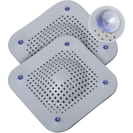 Hårfanger til afløb, bruseafløbsbeskytter, si, 2-pak silikoneafløbsbeskytter med aftagelige sugekopper, hårfælde til brusebad til badekar, badeværelse