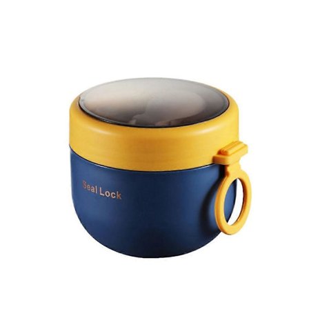 600ml Rostfri Stål Soppkopp Frukost Mjölk Portabel Soppburk Student Arbete Konserveringsskål Havreskål Mikrovågsugn Uppvärmning