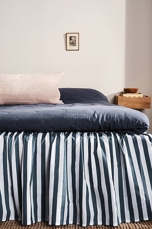 Jotex - Geplooide Bedsprei Blauw/wit Blauw/wit - KAYO - Koop Bedrokken bij Jotex