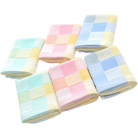6-pak tyrkiske håndklær blå håndkle rutete håndkle ansiktsklut dekorativt håndkle rutete oppvaskklut skjerf badehåndkle 35*75