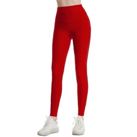 Super Stretch Leggings med hög midja för kvinnor Red L