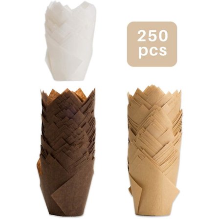 Cupcake Liner, 250 stk Cupcake Liners, Grease-proof Cupcake Wrappers i 3 farger