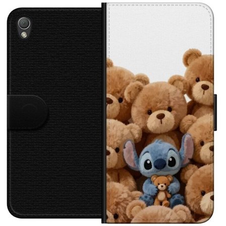 Kompatibel Tegnebogsetui til Sony Sony Xperia Z3 Sød og sikker illustration med Stitch omgivet af bamser, der skaber en varm og legende følelse for