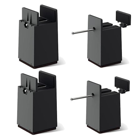 Sängynkorottajat, 10 cm säädettävät pöydänkorotuspala ruuvikiinnityksellä, 4 kpl, raskaaseen käyttöön tarkoitetut tuolinkorottajat