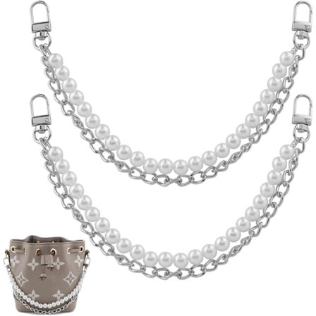 (31 cm Sølv) Veske Forlengerkjede, 2 stk Veske Forlengerkjede, Perle Veske Smykker for Håndvesker, Metall Veske Stropp Forlenger Erstatning for 