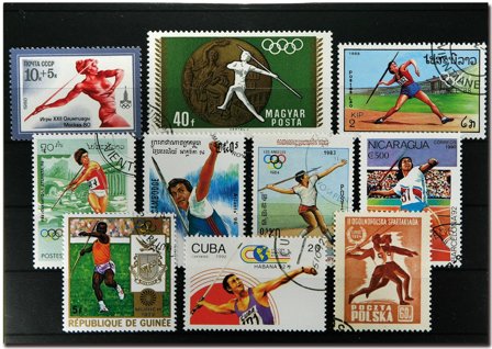 Spydkast 21 forskellige frimærker