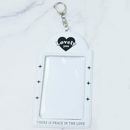 1 stk. fotokortholder nøglering tegneserie koreansk idol fotoholder I
