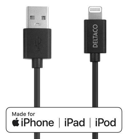 Deltaco Lightning-kabel - Lightning / USB 2.0 - 1 m