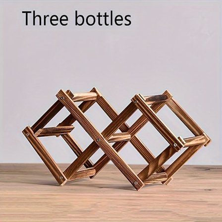 Stabelbar Vinreol i Træ - Foldbart Design til Køkken & Spisestue, Perfekt til Bordplader & Skabe