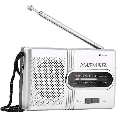 Bærbar Radio - Batteridrevet FM-radio med innebygd høyttaler