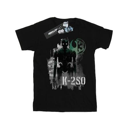 Star Wars Girls Rogue One K-2SO Gaze Bomull T-shirt 7-8 år B Black 7-8 Years