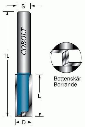 Cobolt 103-005S Notfræser D=5, L=17, TL=65, S=6, Maskintilbehør & forbrugsvarer
