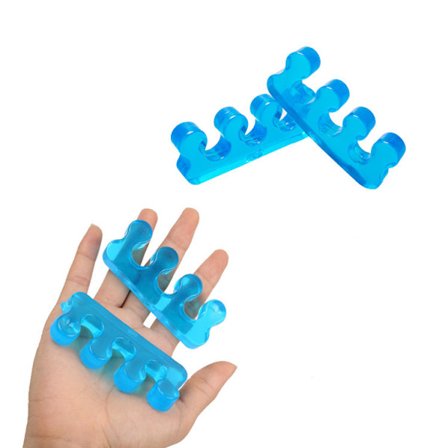 Tåskillere for neglelakk, tåskiller pedikyrsett, tåspredere, tånegldelere, gjenbrukbare, vaskbare tåskillere, 2 par