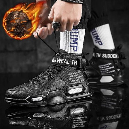 High Top Fashion lädersneakers för män ( set 2)