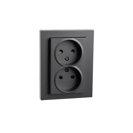 SG Stikkontakt IF Dobbel Rehab u/jord Sort