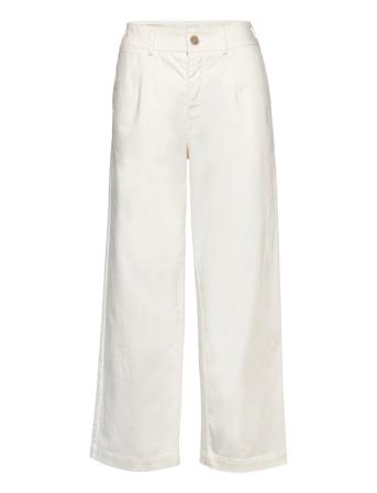 Mimmie Pants Washed Sateen Vide Bukser Hvit Naja Lauf*Betinget Tilbud