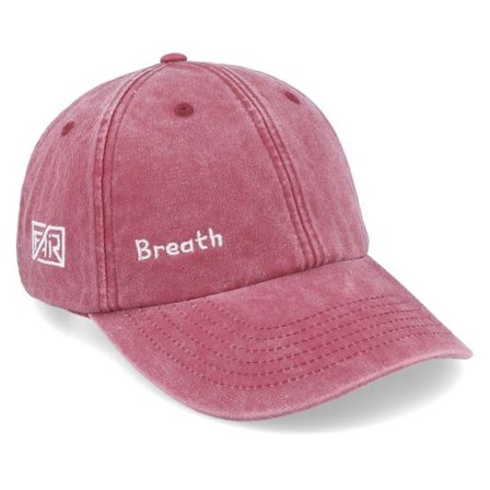 Fair - Röd unconstructed Keps - Breath Side Logo Washed Red Dad Cap @ Hatstore