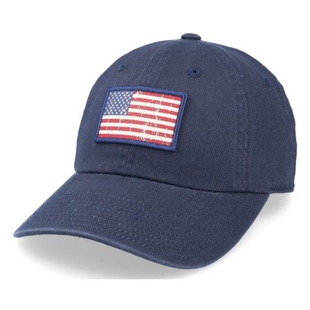 American Needle - Blauw unconstructed Cap - USA Badger Slouch Navy Dad Cap @ Hatstore