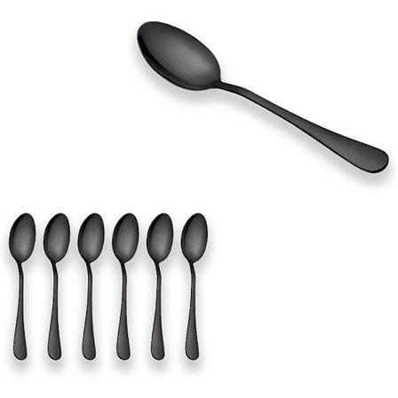 6-pack titanpläterade rostfria kaffeskedar i svart guld