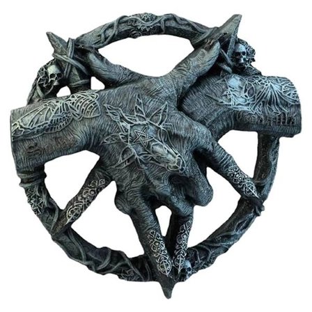 Baphomet Pentagram Klo Staty Ornament Baphomet Hand Frittstående Placka Djävul Hand Skulptur