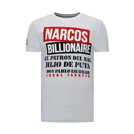 Local Fanatic T-Shirt Med Tryck Narcos Billionaire vit, Herr, Herr, Storlek: L