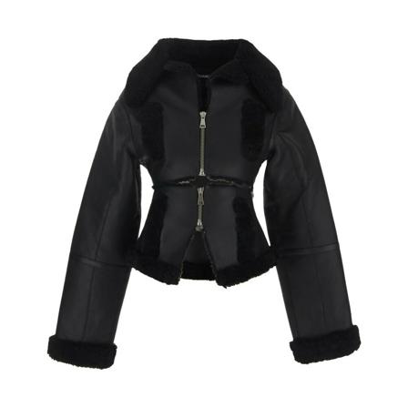 Andrea Adamo, Leather Jackets Czarny, Kobieta, Rozmiar: M
