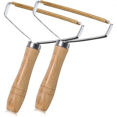 Sæt med 2 sølvfarvede fnugfjernere, manuel hårfjerningsbørste, stof