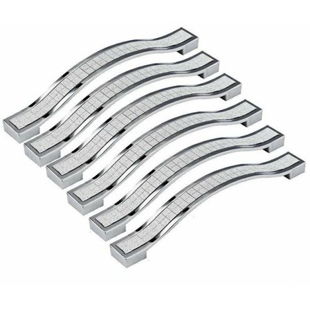 6 stk. 128mm krystal dørhåndtag dekoration dørgreb møbelknopper