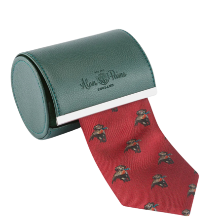 Alan Paine Ripon Silk Tie - Retriever Design Red