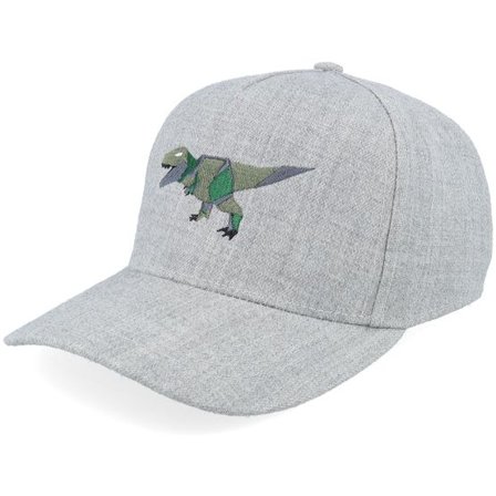 Kiddo Cap - Grå adjustable Keps - Kids Green Paper T-rex Heather Grey A-frame Adjustable @ Hatstore