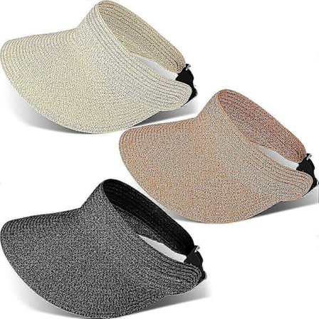 3-pak Solhat Sommer Strandhatte Foldbare Stråhatte UV-beskyttelse Rullelige Solhatte til Kvinder[BT]