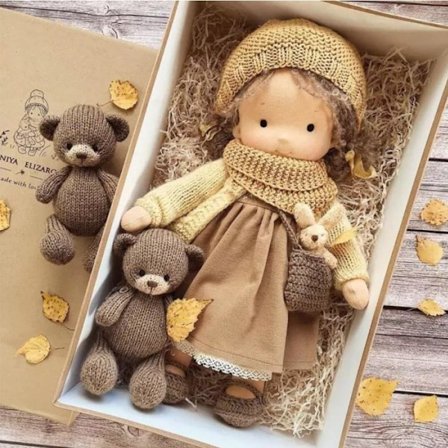 Waldorfnukke, käsintehty neulottu nukke, käsintehty pehmonukke, 12 tuuman käsintehty Waldorf b