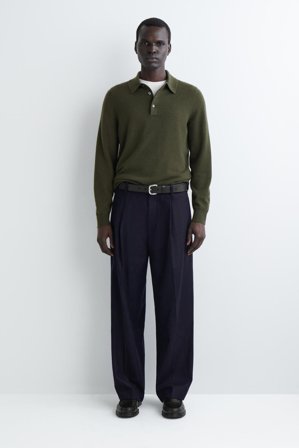 COS Men's Seamless Cashmere Polo Shirt in Green