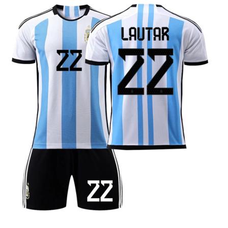 Qatar World Cup 2022 Argentina Fotbollsdräkt - Blåvit 16