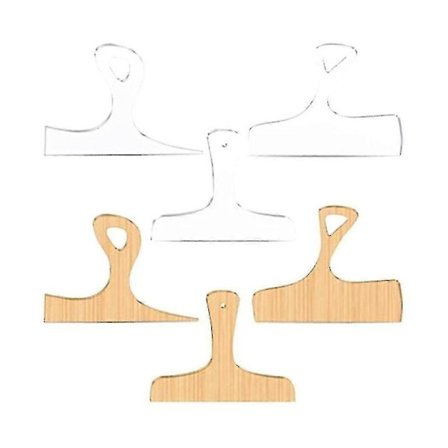 3 stk. Træmønster Akryl Skabeloner - Charcuteribakke Håndtag/Skærebræt Vinklet Kurvet Tegningsskabelon