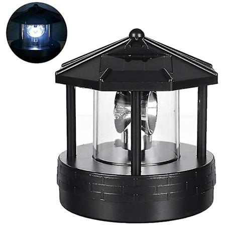Solcelledrevet roterende fyrtårnslys hagelampe hageplenlampe belysning for utendørs hjemmedekor