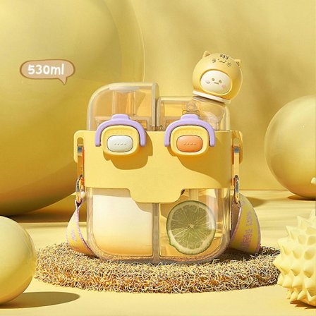 Kreativ Vannflaske med To Rom, Bred Justerbar Stropp, for Skole, Kontor og Utendørsaktiviteter