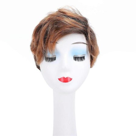 Kort Brun Høy Temperatur Silke Pustende Fôr Lettstelt Herre Parykk for Fester Festival Cosplay