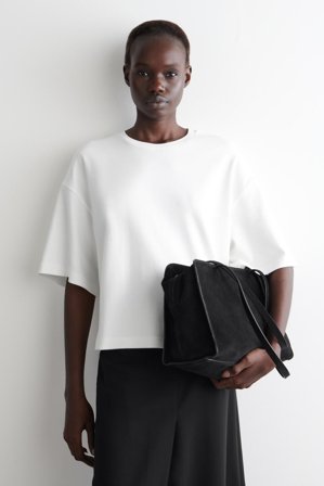 COS Women's Oversized Boxy T-Shirt in White