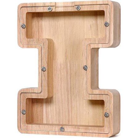 Stor Personlig Træbogstav Sparegris Alfabet Bogstav Dekorativt Skilt Mønt Bank Perfekt Indretning, Unik Gave, Minde, Eller Opsparingspengekasse Til 