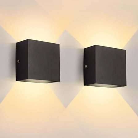 LED vegglampe i aluminium – moderne opp- og nedlys innendørs lampe med varmhvitt lys_OF